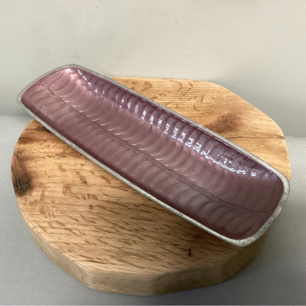 🟣 Beautiful Cast Aluminum Serving Tray / Decor Tray / Fruit Tray - Heavy Solid